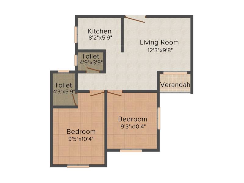 SD Aqua View (2BHK+2T (871 sq ft) 871 sq ft)