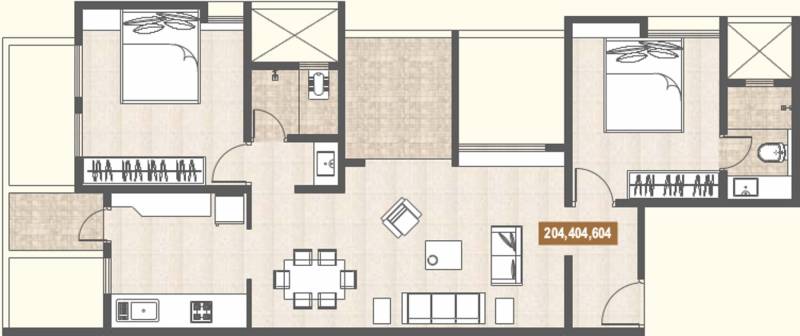 Pate Stylus (2BHK+2T (1,007 sq ft) 1007 sq ft)