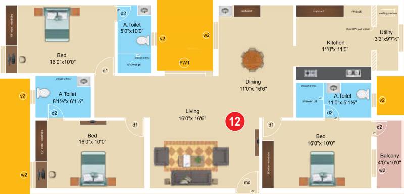 Sree Daksha Aashritha (3BHK+3T (1,841 sq ft) 1841 sq ft)
