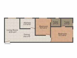 Alba Monarch (2BHK+2T (816 sq ft) 816 sq ft) Alba Monarch (2BHK+2T (816 sq ft) 816 sq ft)