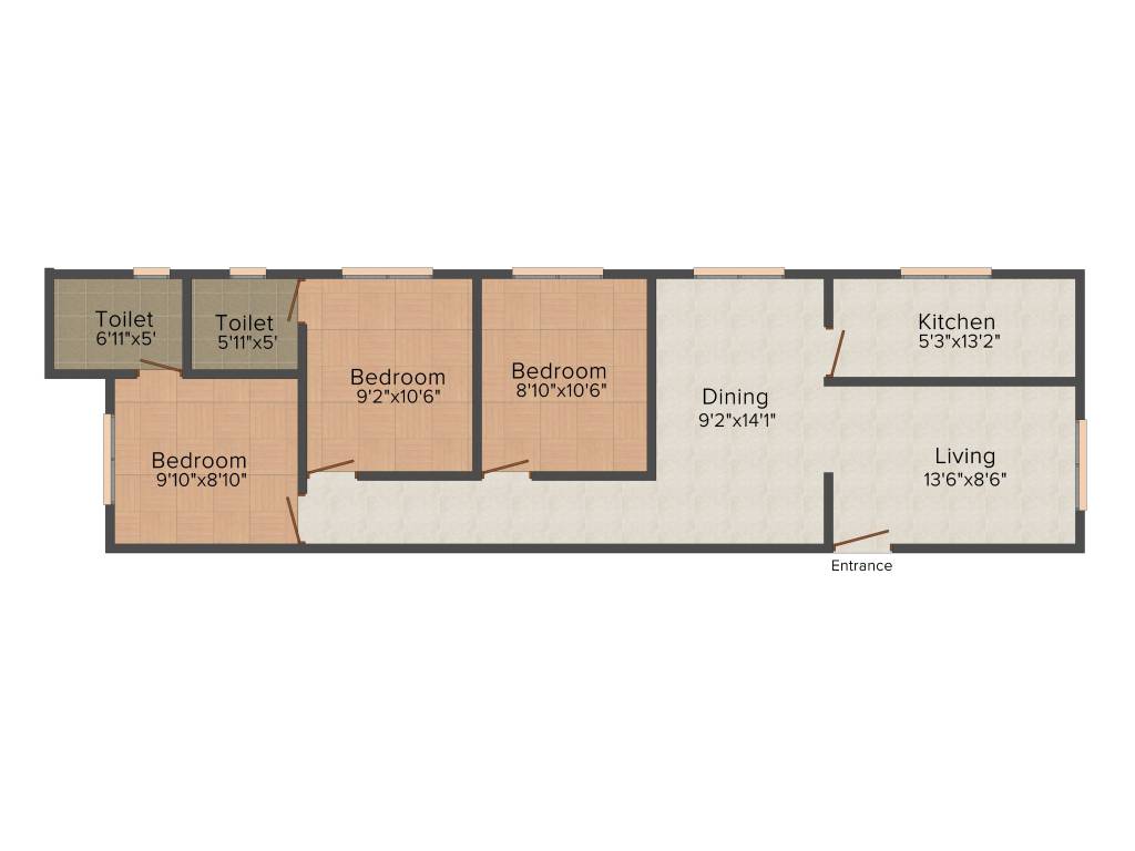 Alba Monarch (3BHK+2T (996 sq ft) 996 sq ft) Alba Monarch (3BHK+2T (996 sq ft) 996 sq ft)