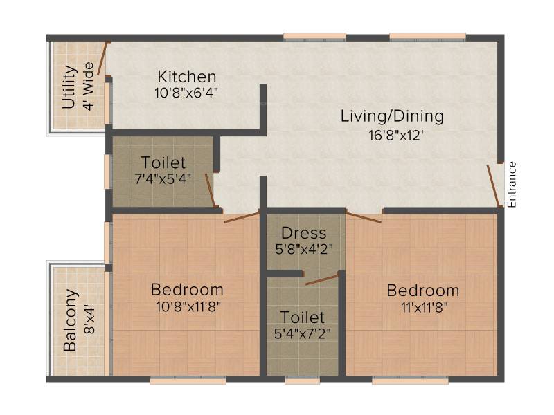 Infrany Petals (2BHK+2T (937 sq ft) 937 sq ft)