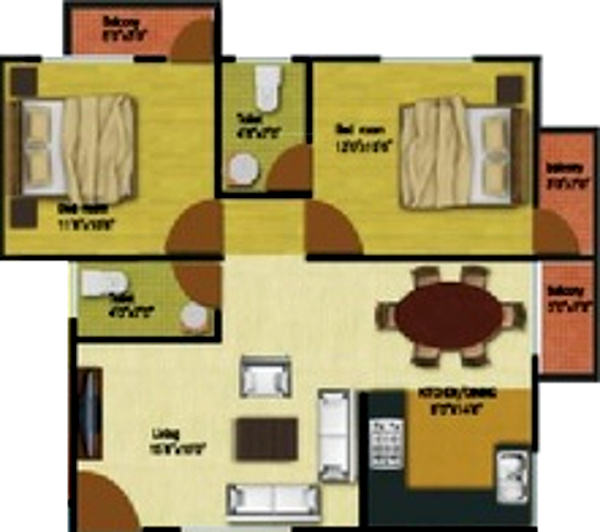 Rajesh Patels Pillappa Enclave (3BHK+2T (1,032 sq ft) 1032 sq ft)