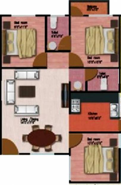 Rajesh Patels Pillappa Enclave (3BHK+2T (1,093 sq ft) 1093 sq ft)