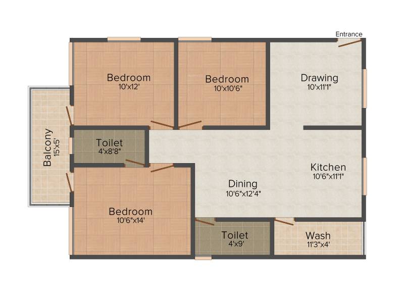 Lakshmi Aashraya Enclave (3BHK+3T (1,245 sq ft) 1245 sq ft)