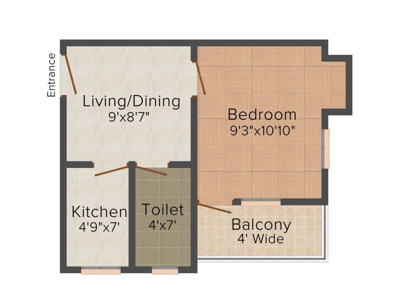 Swasti Aryasree Apartment (1BHK+1T (464 sq ft) 464 sq ft)