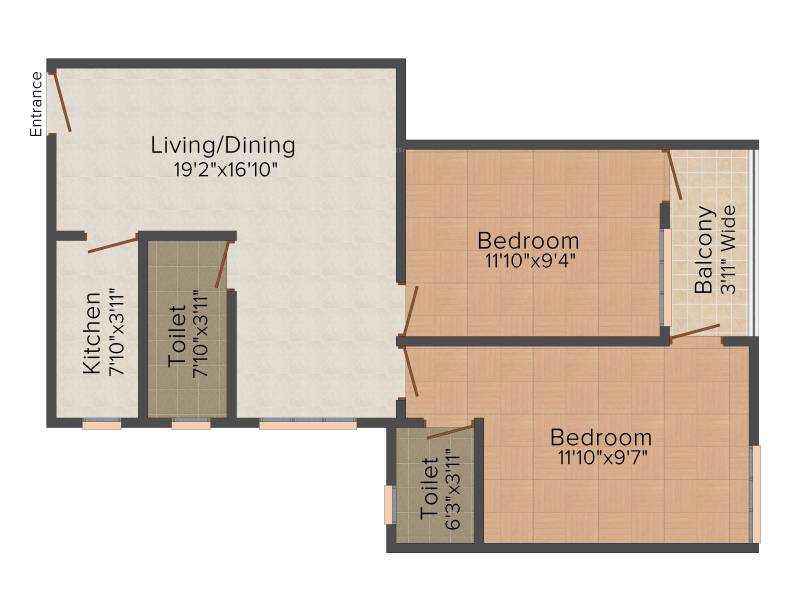 Aatreyee Toshanee (2BHK+2T (913 sq ft) 913 sq ft)