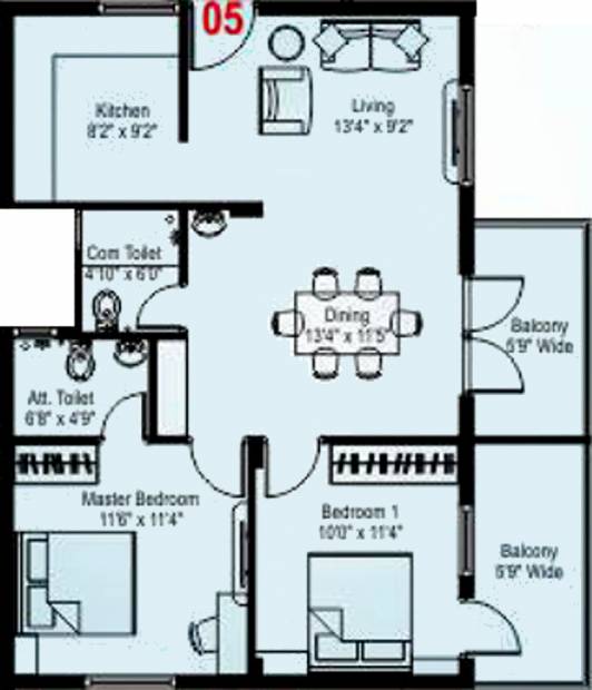 GB Sai Vishnu Vihar (2BHK+2T (1,025 sq ft) 1025 sq ft)