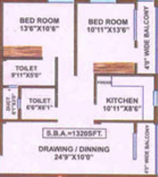 Amrita Gouri Shankar Residency (2BHK+2T (1,320 sq ft) 1320 sq ft)