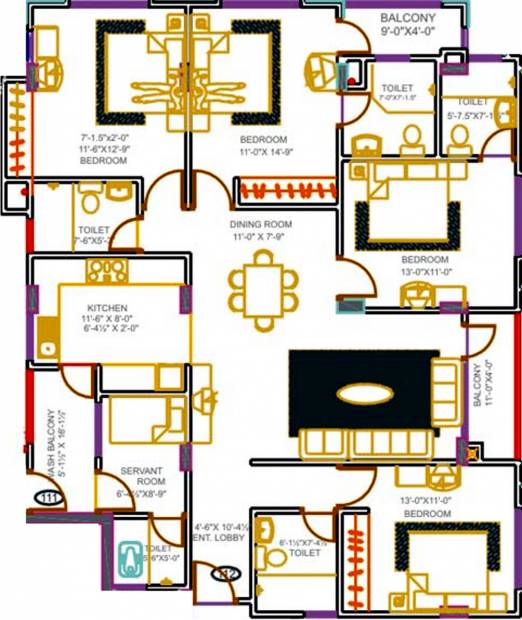 Sunshine Buildtech Athena (4BHK+4T (1,863 sq ft) + Servant Room 1863 sq ft)