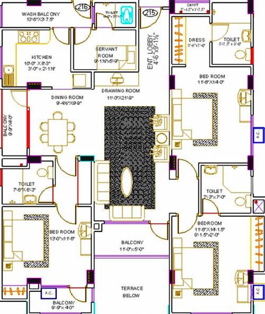 Sunshine Buildtech Athena (3BHK+3T (1,708 sq ft) + Servant Room 1708 sq ft)