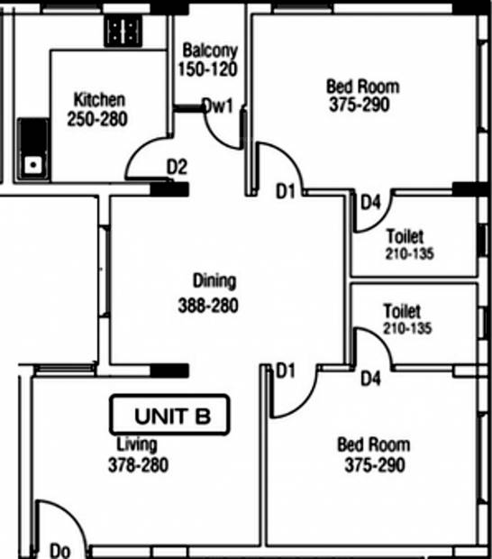 MYS Platinum Heights (2BHK+2T (910 sq ft) 910 sq ft)