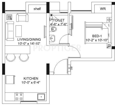 Jain West Minster (1BHK+1T (564 sq ft) 564 sq ft)