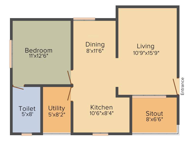 Saritha Opulence (1BHK+1T (842 sq ft) 842 sq ft)