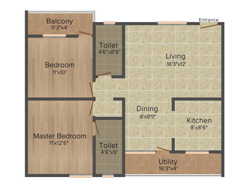 SV Luxuria (2BHK+2T (1,065 sq ft) 1065 sq ft)
