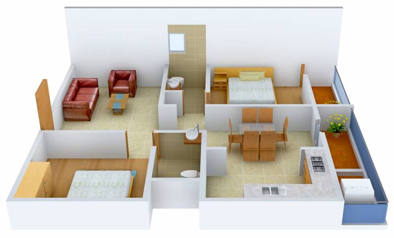 SV Luxuria (2BHK+2T (1,100 sq ft) 1100 sq ft)