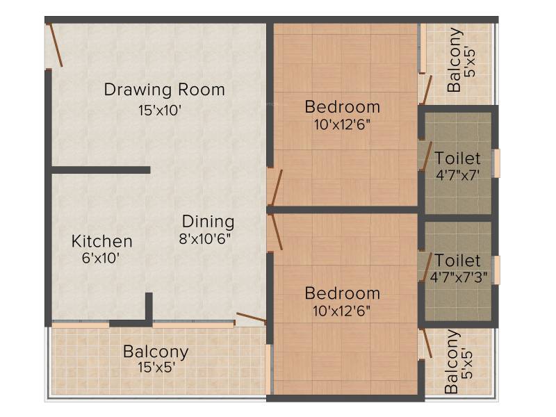 Samanvay Atmosphere Prime (2BHK+2T (1,072 sq ft) 1072 sq ft)