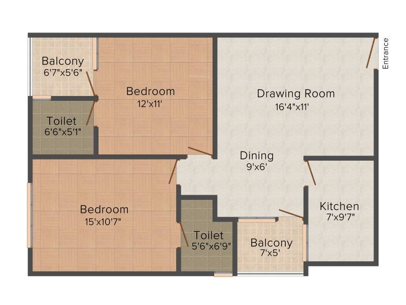Apple Anand Residency (2BHK+2T (1,055 sq ft) 1055 sq ft)