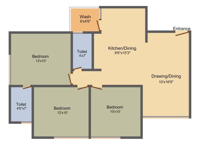 Soham Dev Prayag (3BHK+2T (1,530 sq ft) 1530 sq ft)