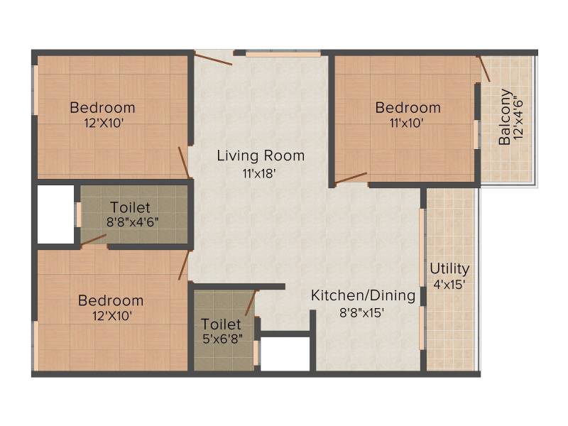DS DSMAX SANGAM (3BHK+2T (1,363 sq ft) 1363 sq ft)