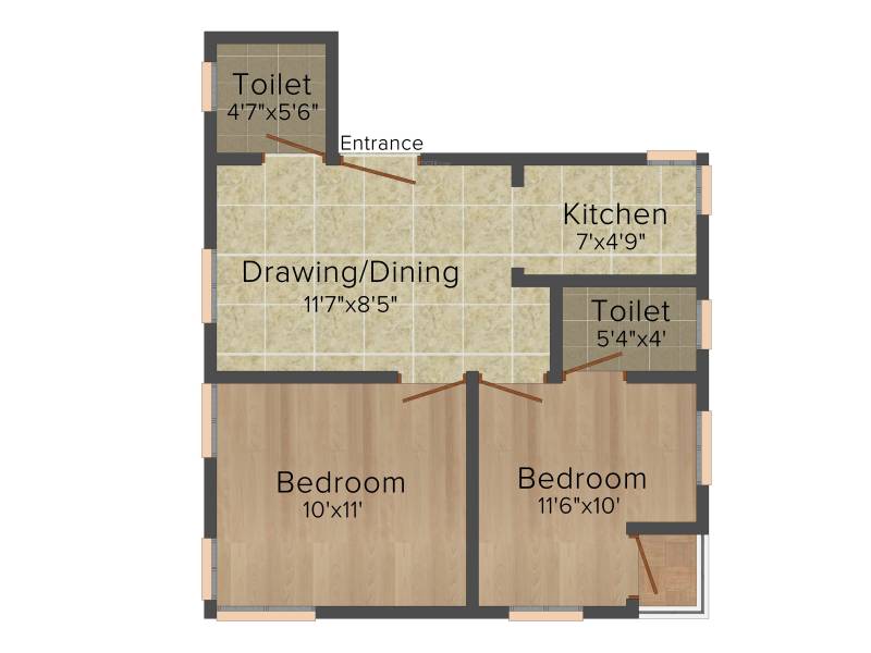 Balaji Avaya (2BHK+2T (603 sq ft) 603 sq ft)