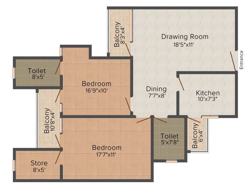 Sunny Square (2BHK+2T (1,194 sq ft) 1194 sq ft)