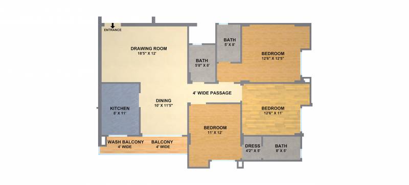 Ruby Sky Notes (3BHK+3T (1,663 sq ft) 1663 sq ft)