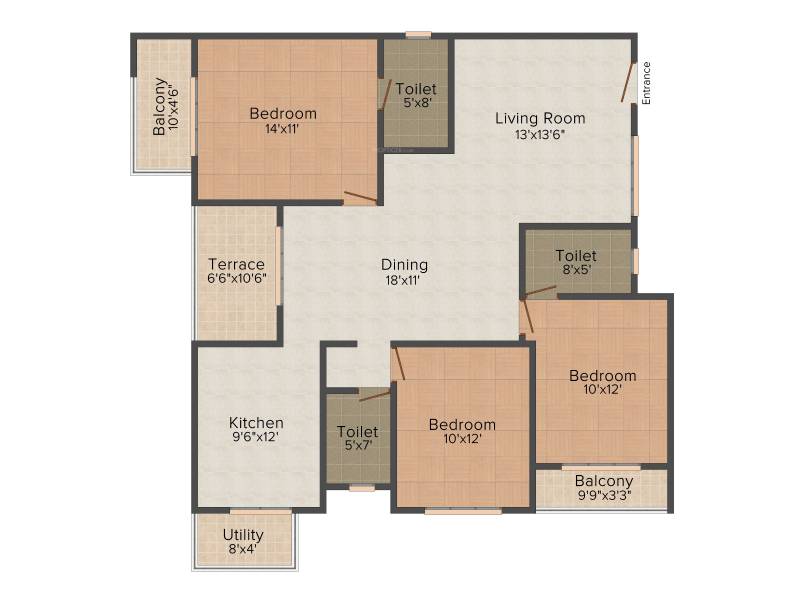 Srinidhi Aashritha (3BHK+3T (1,485 sq ft) 1485 sq ft)
