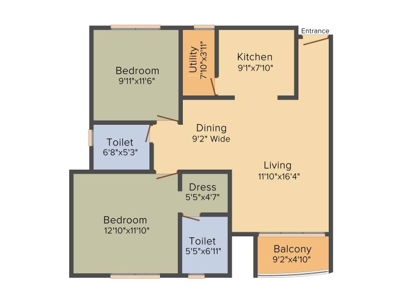 Kolte Patil Mirabilis (2BHK+2T (1,133 sq ft) 1133 sq ft)