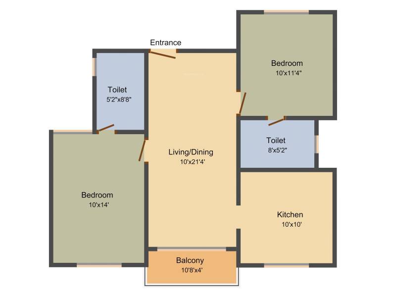 Etica Atmagyan (2BHK+2T (986 sq ft) 986 sq ft)