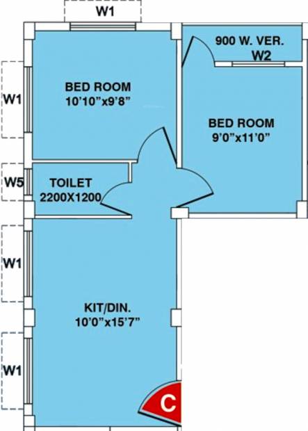 Swapnoneer Digi Kabya (2BHK+1T (701 sq ft) 701 sq ft)