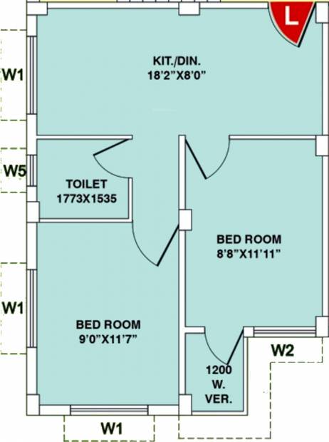 Swapnoneer Digi Kabya (2BHK+1T (679 sq ft) 679 sq ft)