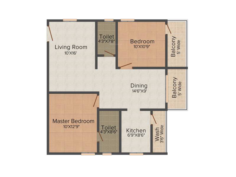 Dollfine DC Durga County (2BHK+2T (1,210 sq ft) 1210 sq ft)
