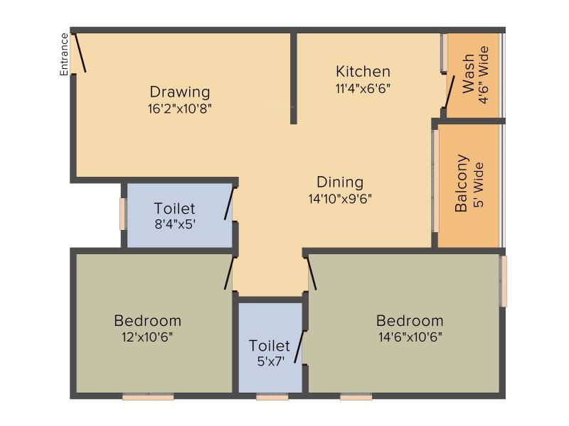 R S Developers Bangalore Green View (2BHK+2T (1,119 sq ft) 1119 sq ft)