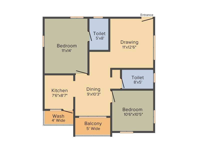R S Developers Bangalore Green View (2BHK+2T (1,043 sq ft) 1043 sq ft)