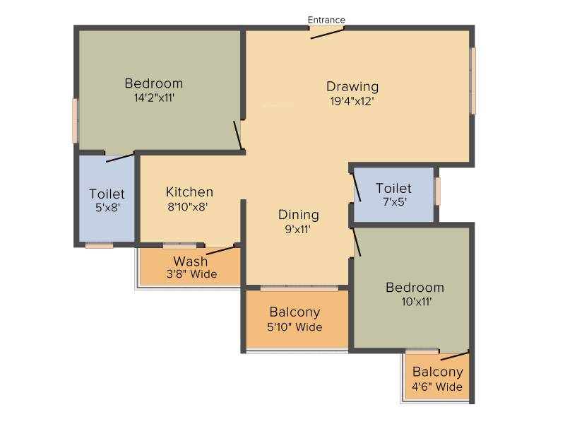 R S Developers Bangalore Green View (2BHK+2T (1,165 sq ft) 1165 sq ft)