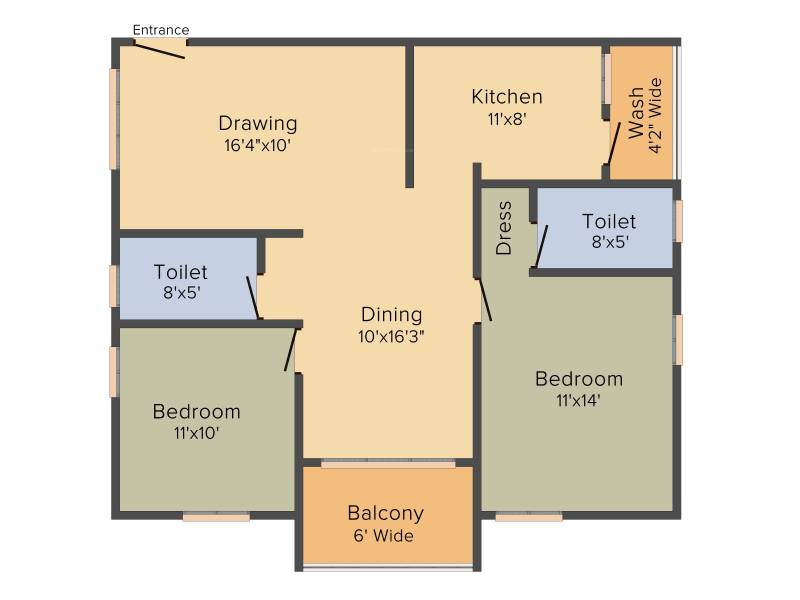 R S Developers Bangalore Green View (2BHK+2T (1,210 sq ft) 1210 sq ft)