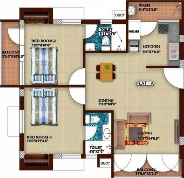 Amace Devaki Nivas (2BHK+2T (1,020 sq ft) 1020 sq ft)