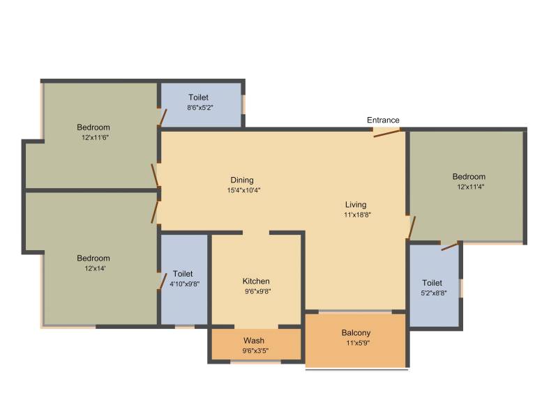 Etica Atmagyan (3BHK+3T (1,687 sq ft) 1687 sq ft)