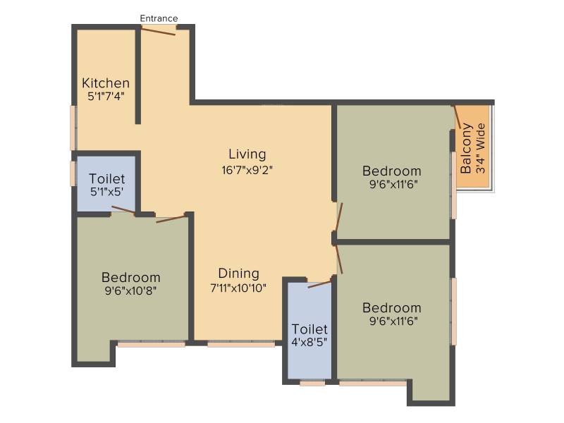 Meharia Windsor Midland (3BHK+2T (1,129 sq ft) 1129 sq ft)