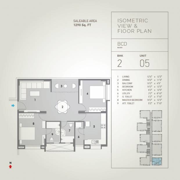 Pacifica Hillcrest (2BHK+2T (1,290 sq ft) 1290 sq ft)
