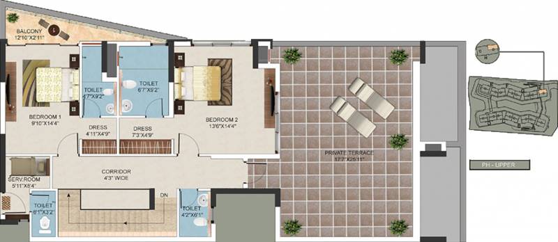 Mantri Lithos (3BHK+5T (3,065 sq ft) + Study Room 3065 sq ft)