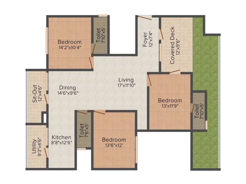 Mahaveer Promenade (3BHK+3T (1,785 sq ft) 1785 sq ft)