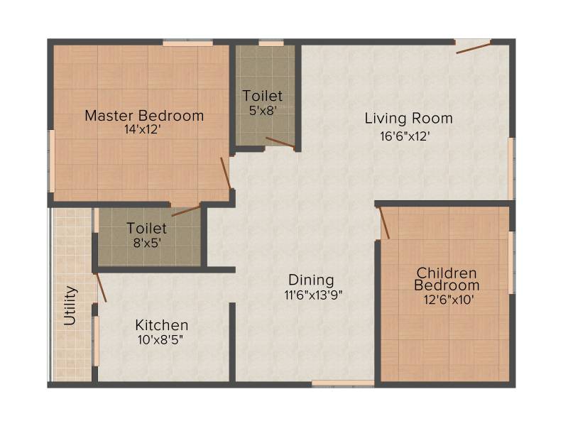 Dhruthi Tranquil Towers (2BHK+2T (1,250 sq ft) 1250 sq ft)