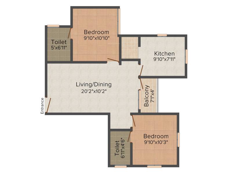 Kalyan Opal (2BHK+2T (926 sq ft) 926 sq ft)