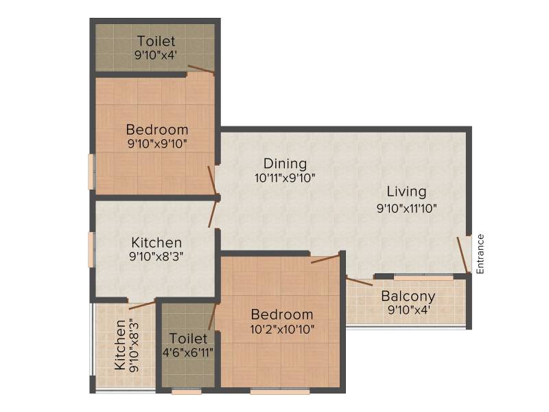 Kalyan Opal (2BHK+2T (960 sq ft) 960 sq ft)