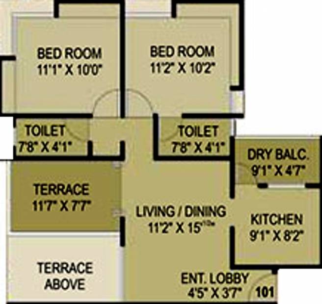 Atrium Skyward (2BHK+2T (1,000 sq ft) 1000 sq ft)