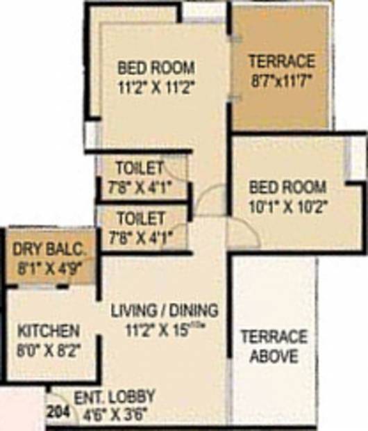 Atrium Skyward (2BHK+2T (985 sq ft) 985 sq ft)