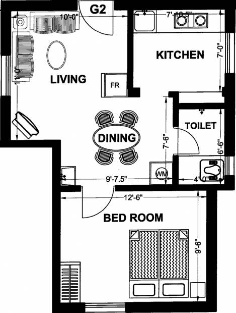 Afraah Spring Field (1BHK+1T (525 sq ft) 525 sq ft)