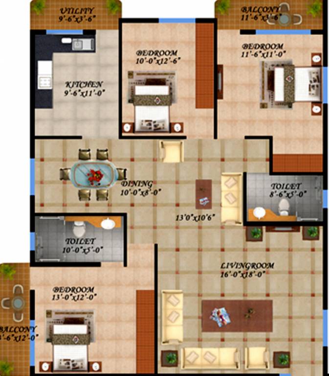 MaxIndia Daffodils (3BHK+2T (1,800 sq ft) 1800 sq ft) MaxIndia Daffodils (3BHK+2T (1,800 sq ft) 1800 sq ft)